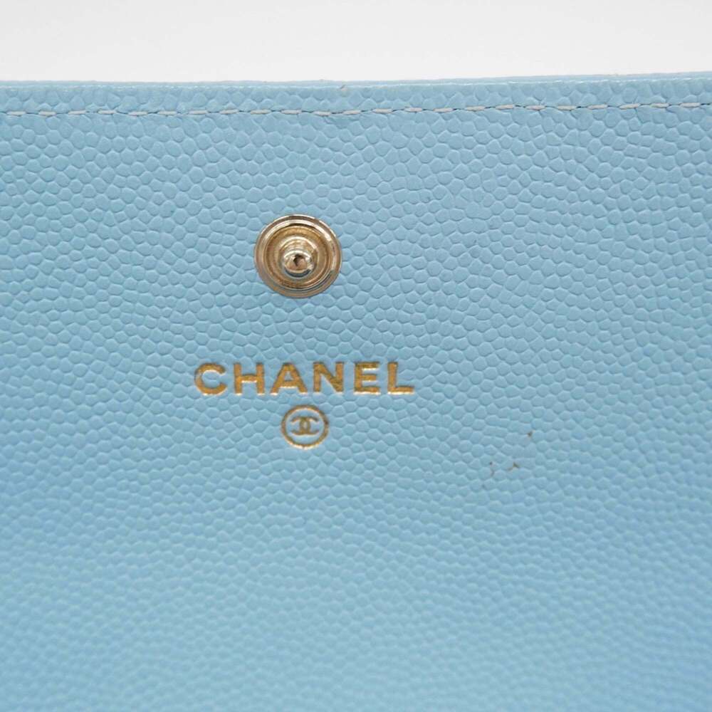 CHANEL Authentic Blue Caviar Leather Wallet - Picture 4 of 14